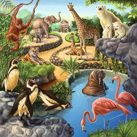 Forest/ Zoo/Domestic Animals 3 x 49 Piece Puzzles