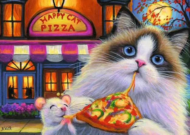 Happy Cat Pizza: 35 piece Puzzle