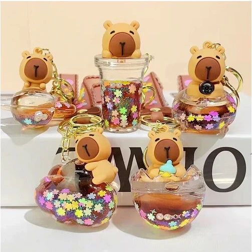 Capybara Sparkle Floaty Key Charm