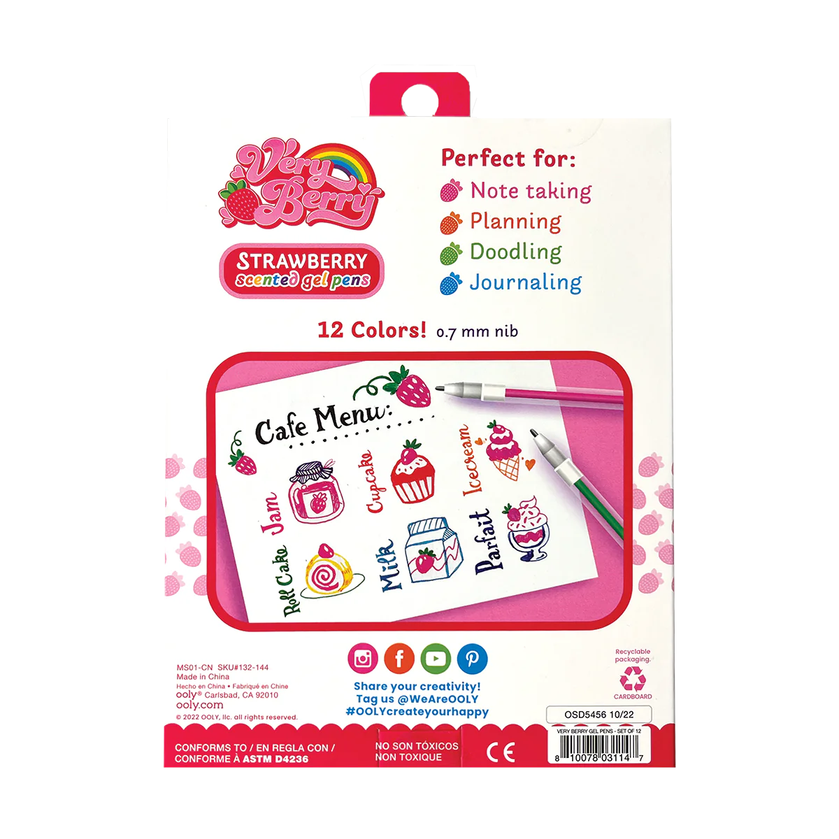 Ooly Very Berry Scented Gel Pens Set of 12 - Little Pickles Toy Store