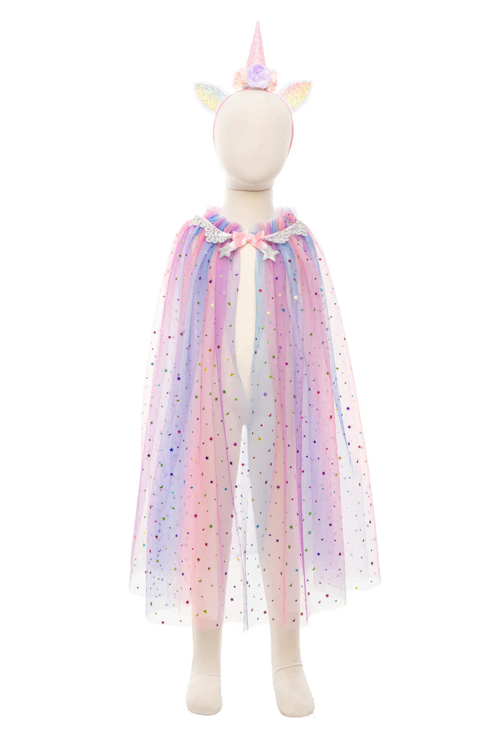 Rainbow Unicorn Cape & Headband, Multi, Size 4-6