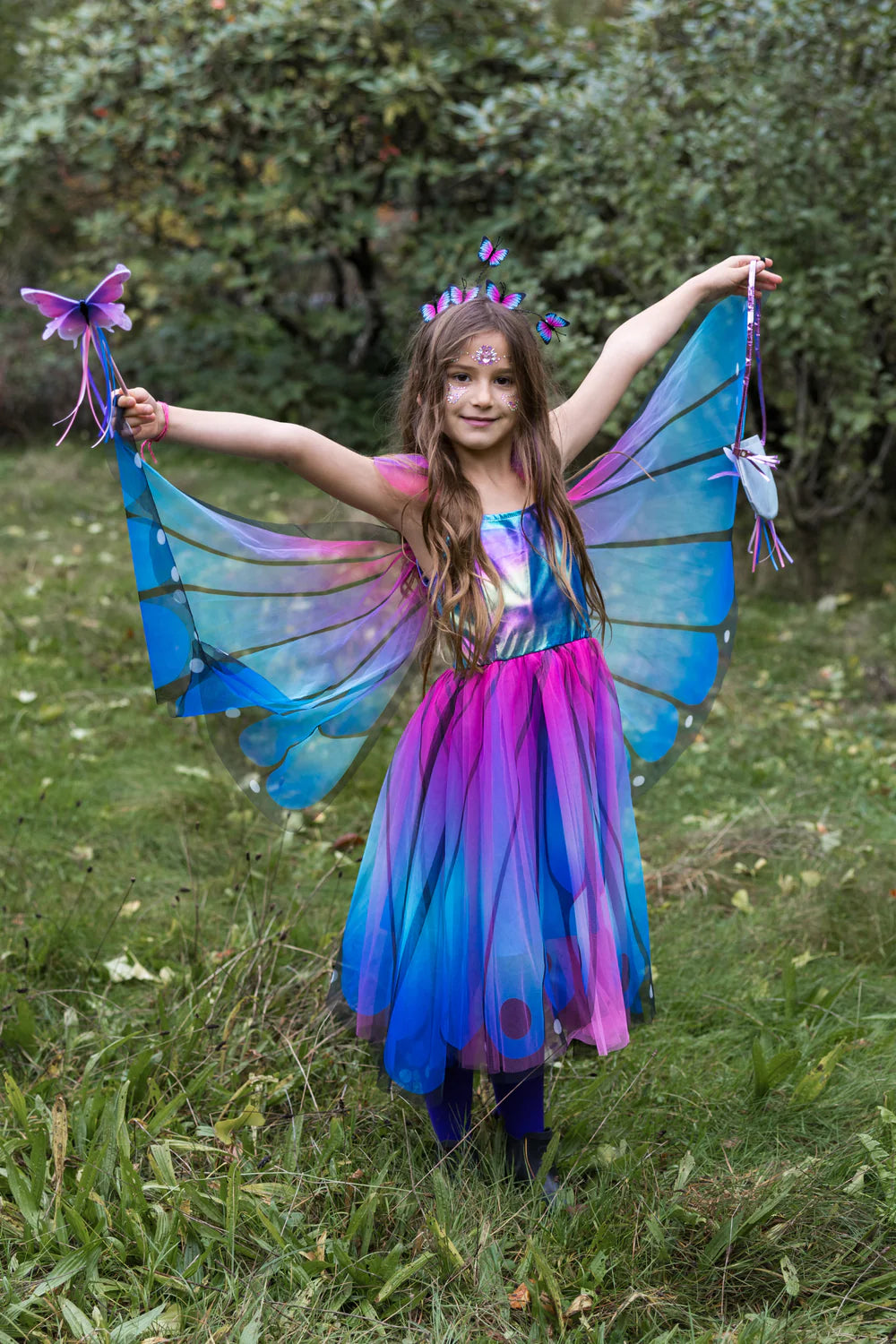 Blue/Purple Butterfly Twirl Dress & Wings, 5-6