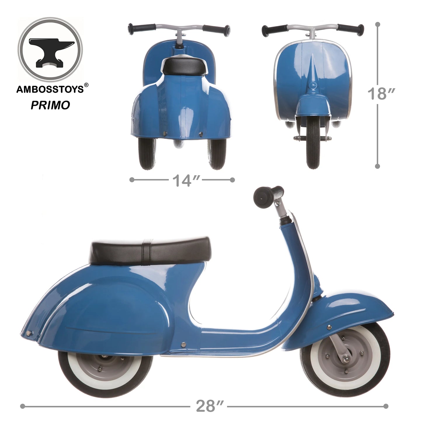 PRIMO Ride On Kids Toy Classic (Blue)