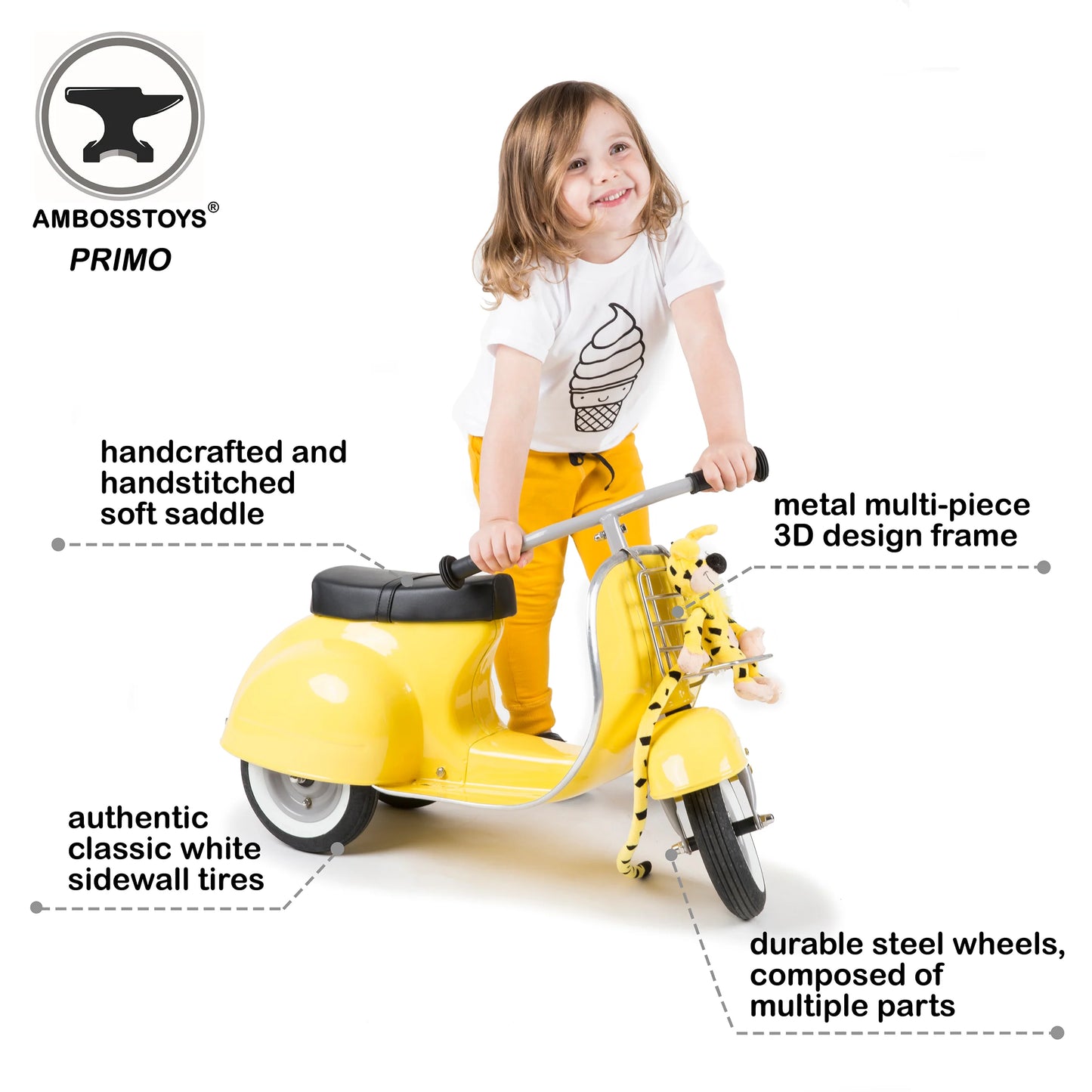 PRIMO Ride On Kids Toy Classic (Yellow)