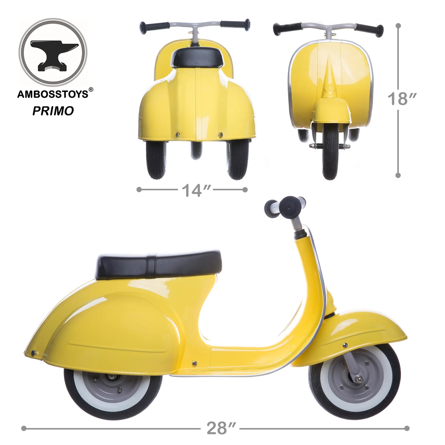 PRIMO Ride On Kids Toy Classic (Yellow)