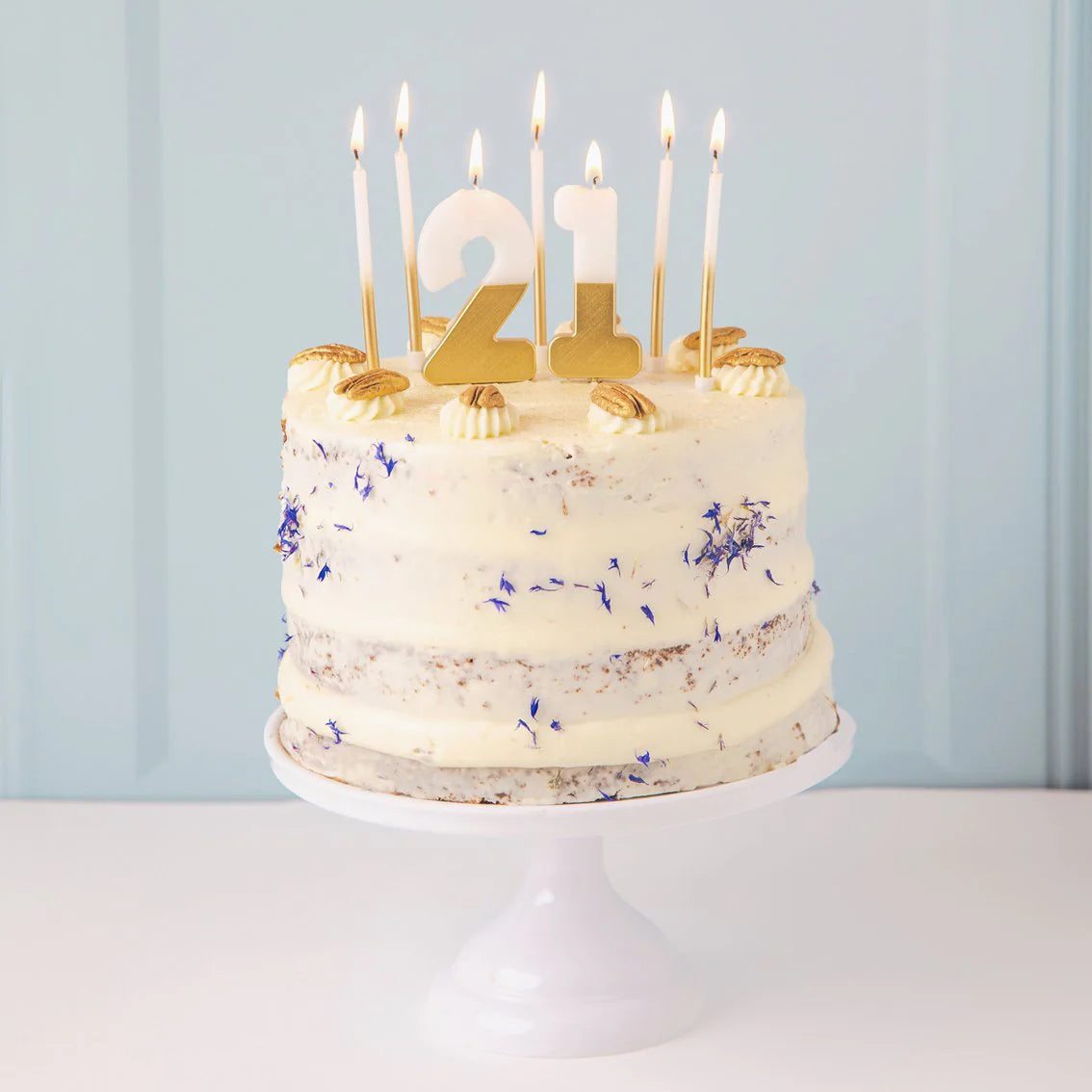White/Gold Candles 16 pack