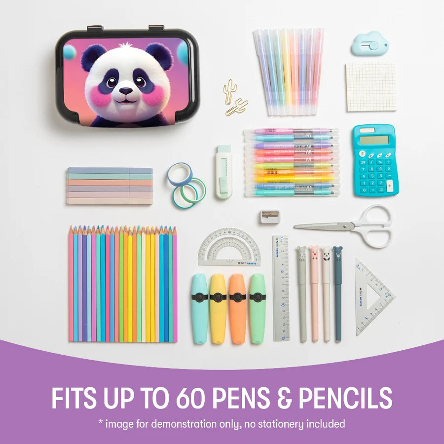 ZIPIT Recycled Plastic Pencil Box for Kids - Blushing Panda