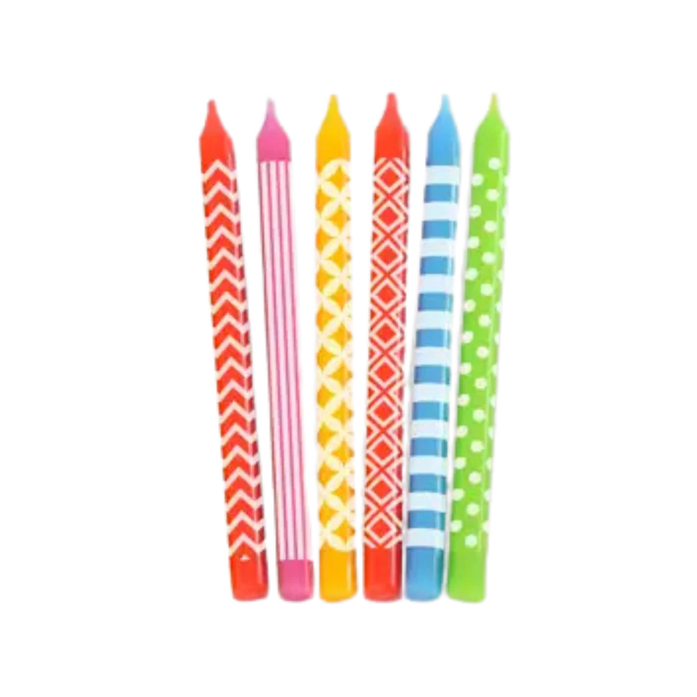 Multicolor Multi Pattern Dripless Hannukah Candles