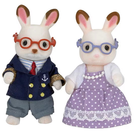 Calico Critters Chocolate Rabbit Grandparents