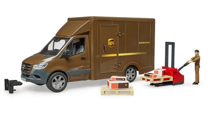 MB Sprinter UPS Truck with Driver and Accessories - Little Pickles Toy Store