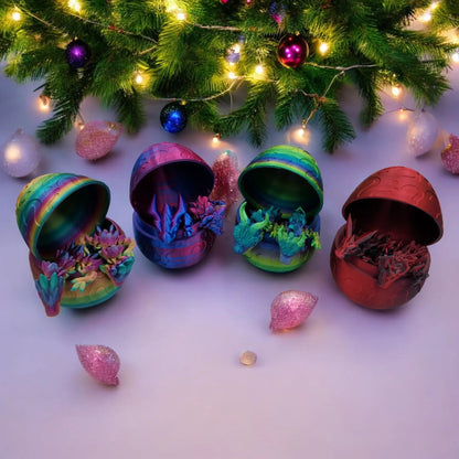 3D Printed Articulated Mystery Dragon Egg - Mama & Baby (Assorted Colors)