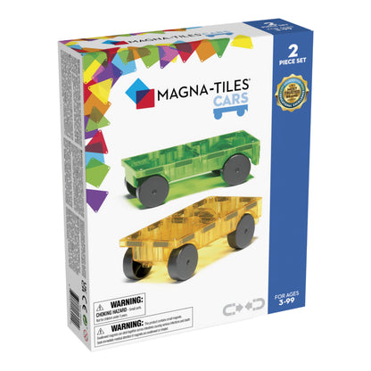 Magna-Tiles Cars 2-Piece Expansion Set: Green & Yellow - Little Pickles Toy Store