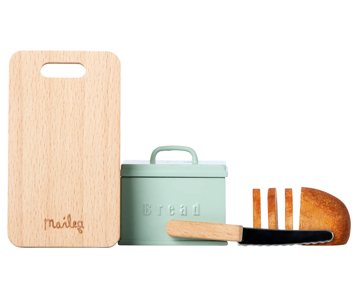 Maileg Bread Box with Utensils, Miniature