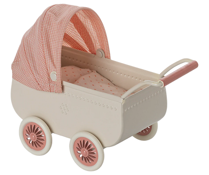 Maileg Pram, Mouse - Coral