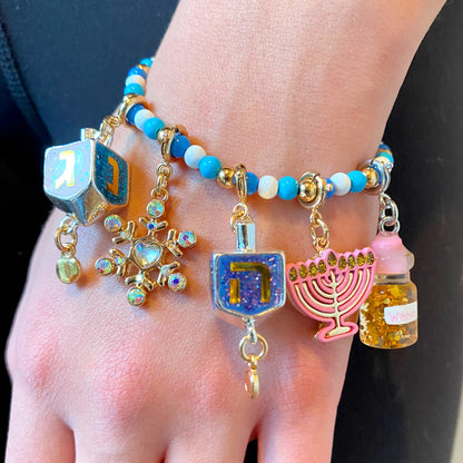 CHARM IT! Gold Hanukkah Stretch Bead Bracelet - Little Pickles Toy Store