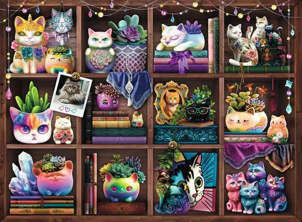 Cubby Cats and Succulents: 500 pc Puzzle