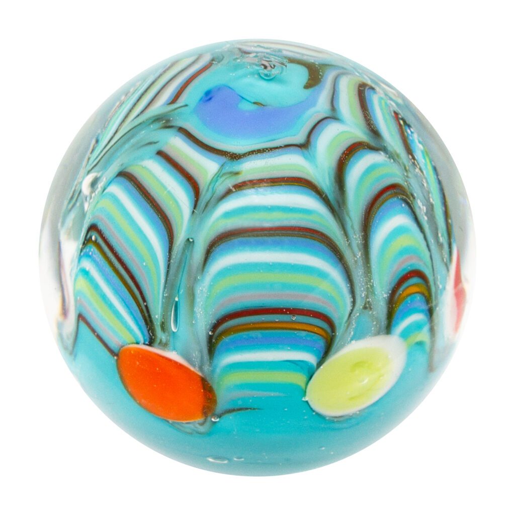 22mm Handmade Marble Big Top Assorted Blue