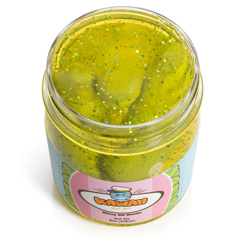 Kawaii Shimmery Pickle Clear Slime