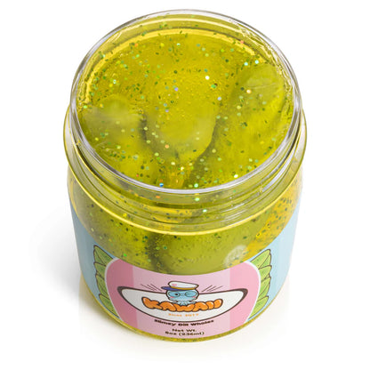 Kawaii Shimmery Pickle Clear Slime