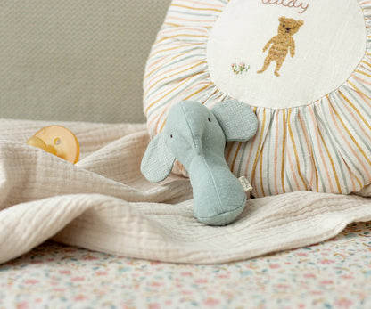 Lullaby Elephant Rattle, Light Dusty Blue