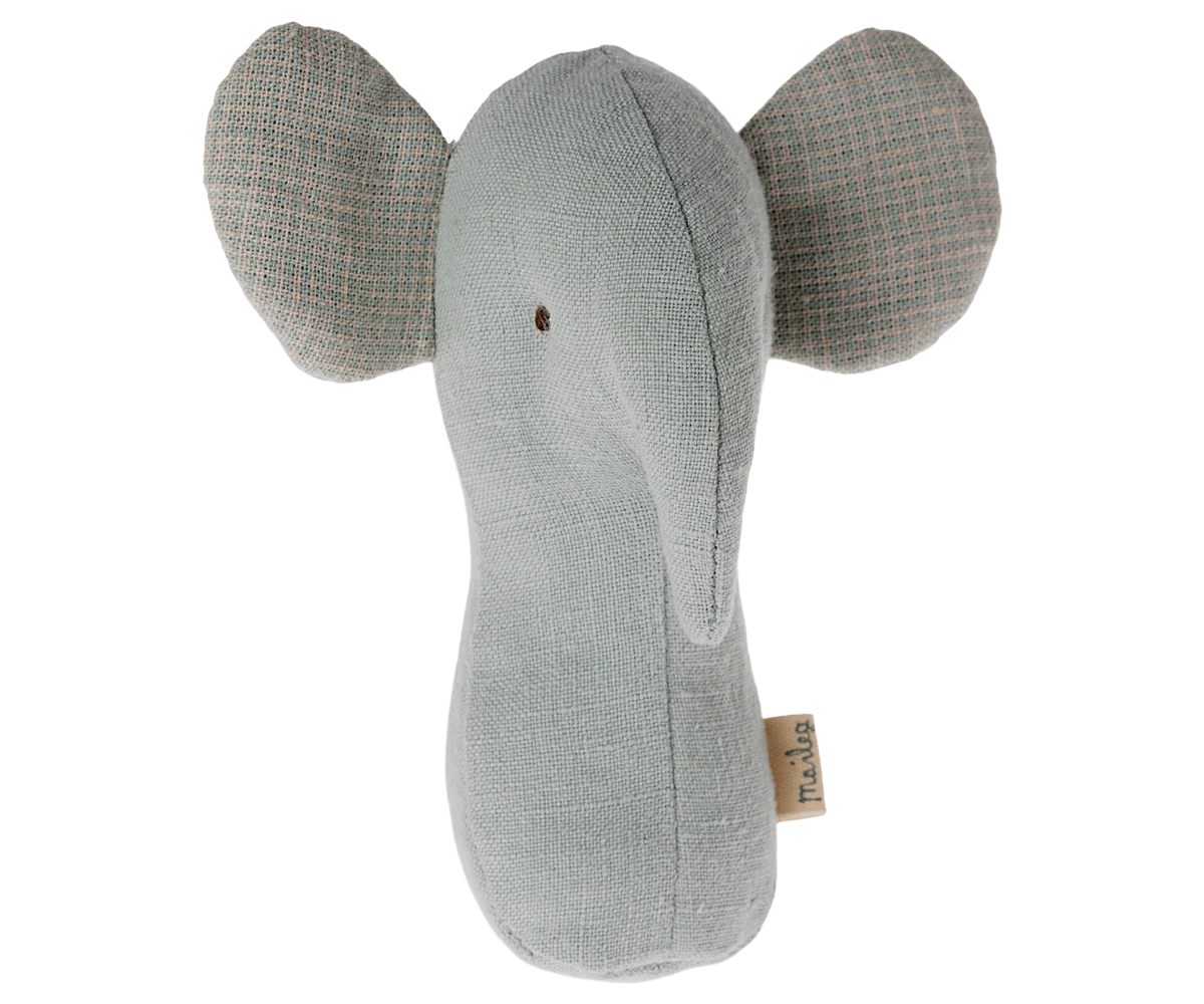 Lullaby Elephant Rattle, Light Dusty Blue