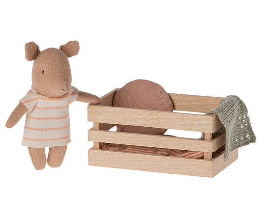 Maileg Pig, Baby in Box - Girl
