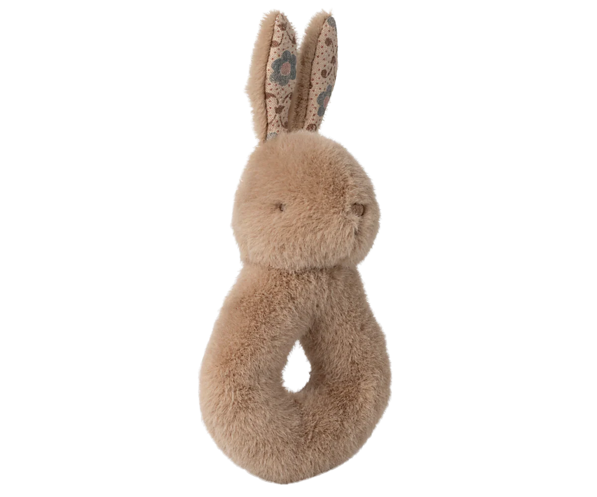 Rabbit Rattle Set - Cream Peach