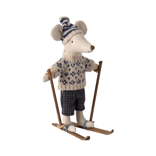 Winter Mouse with Ski Set, Dad - Blue