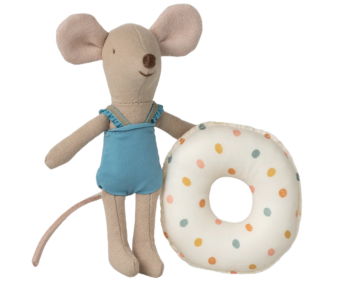 Beach Mouse with Float, Little Sister - Multi Dot