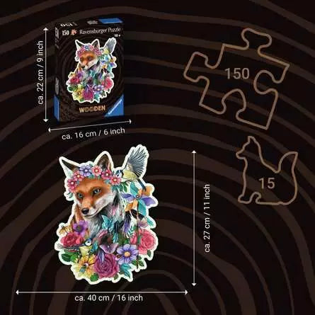 Colorful Fox 150-Piece Wooden Puzzle