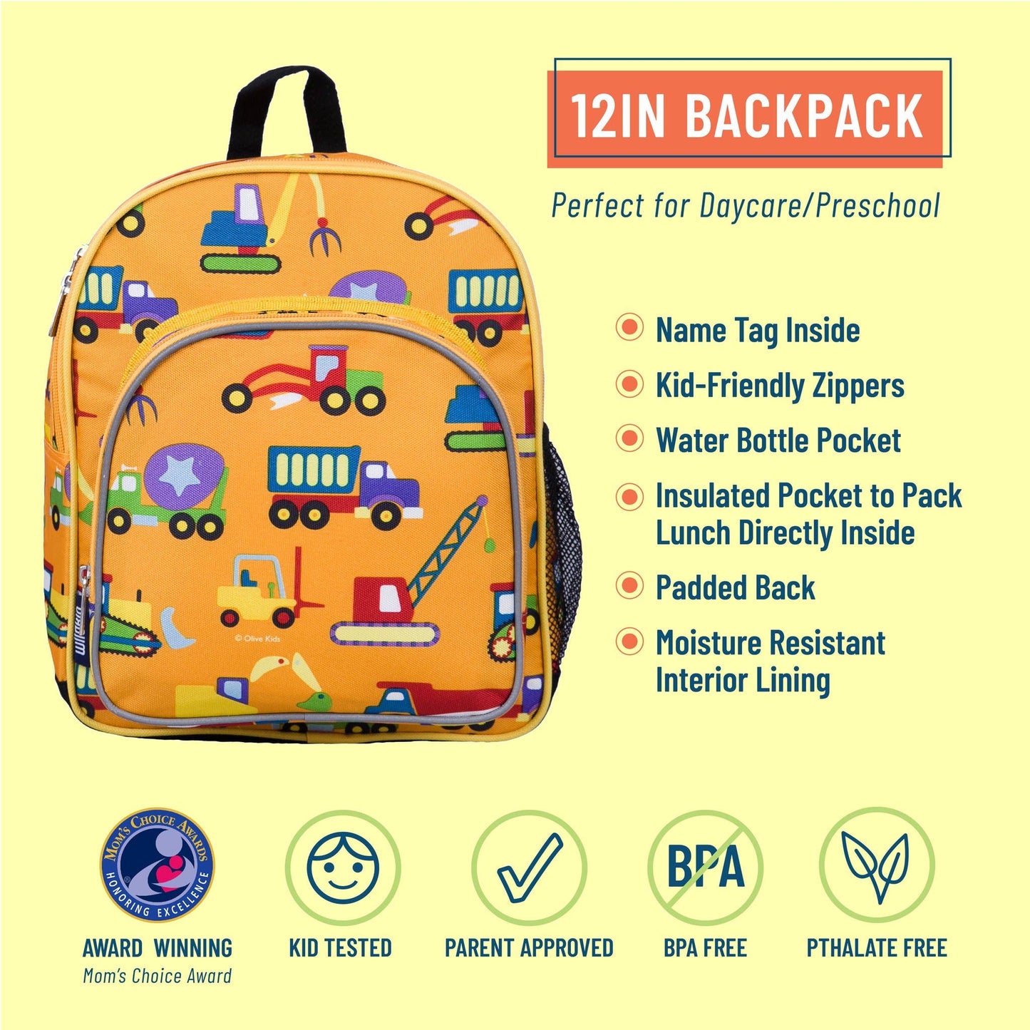 Under Construction Backpack - 12 Inch