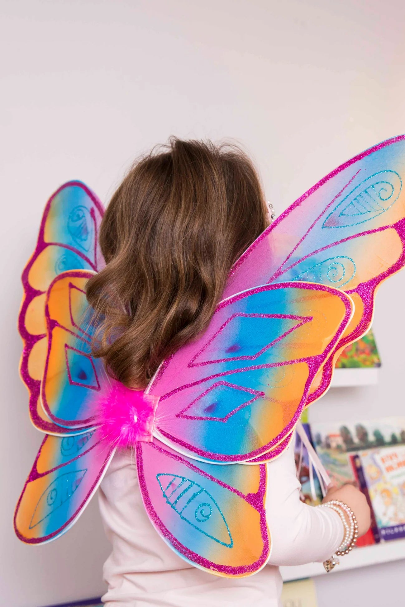 Glitter Rainbow Wings. Multi/Fuchsia