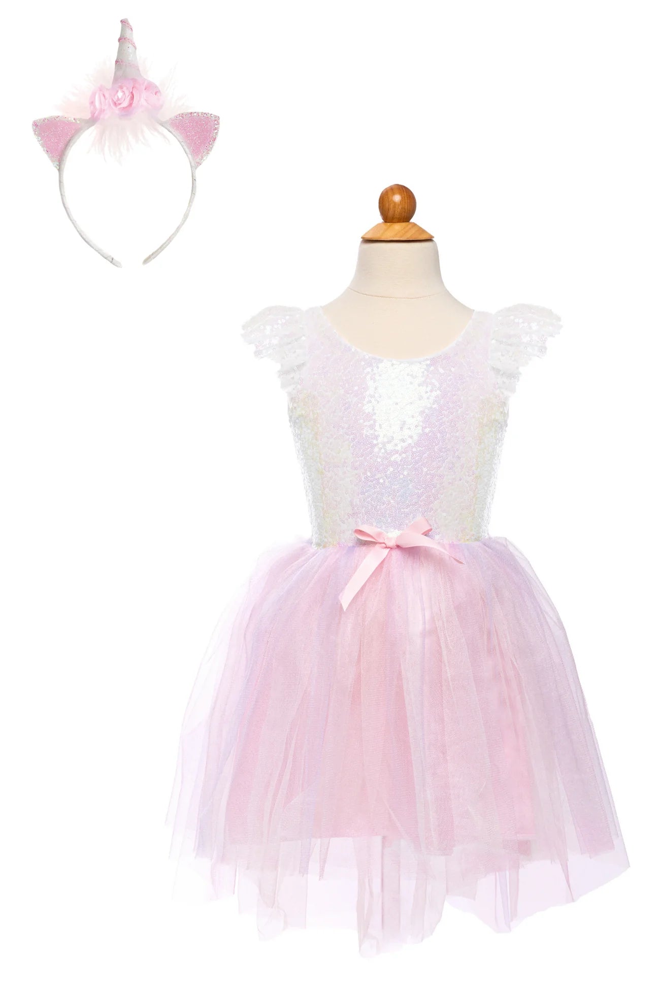 Dreamy Unicorn Dress & Headband, Iridescent/Pink