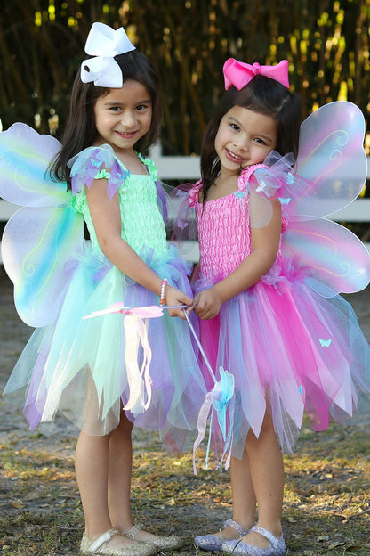 Butterfly Dress & Wings with Wand, Green/Multi - Little Pickles Toy Store