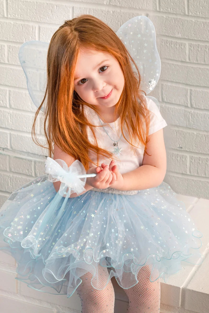 Iridescent Celestial Fairy Set - Wings, Tutu and Wand - Size 4-6