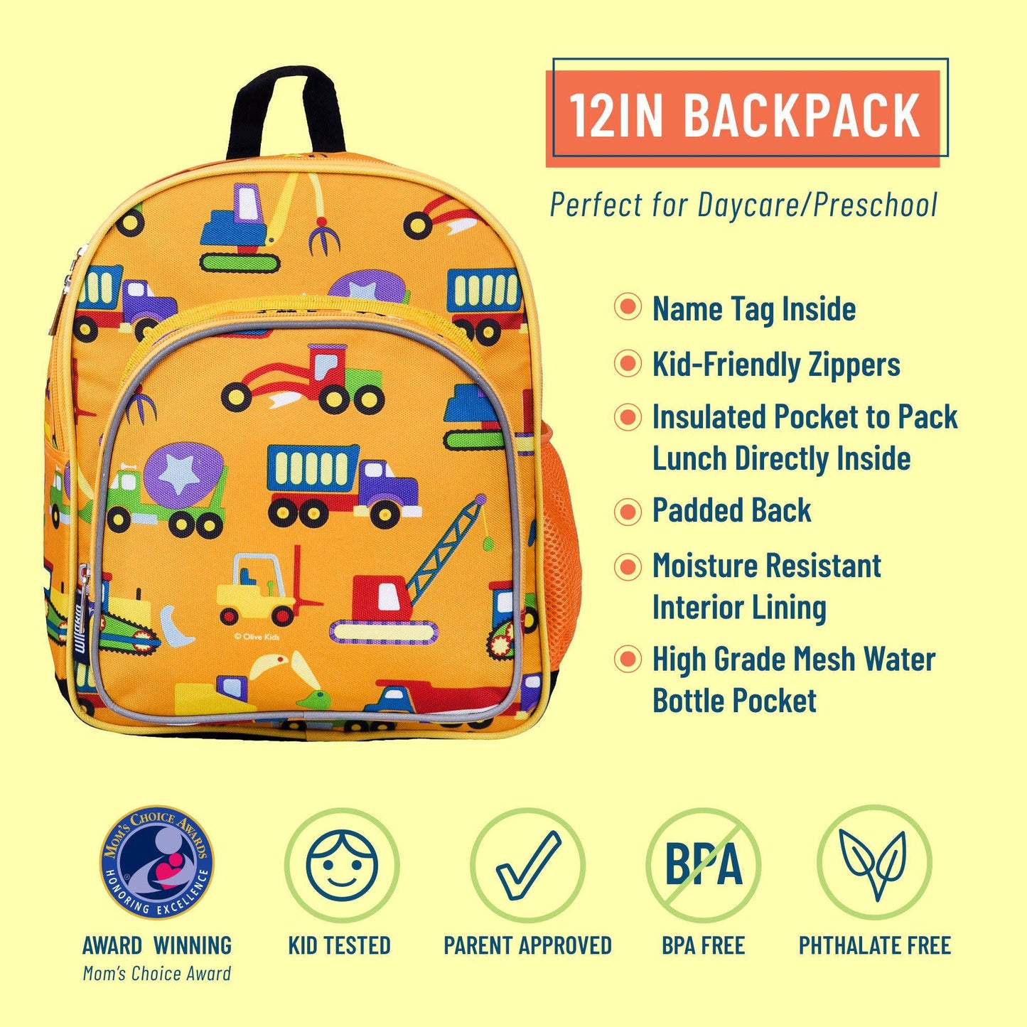 Under Construction Backpack - 12 Inch