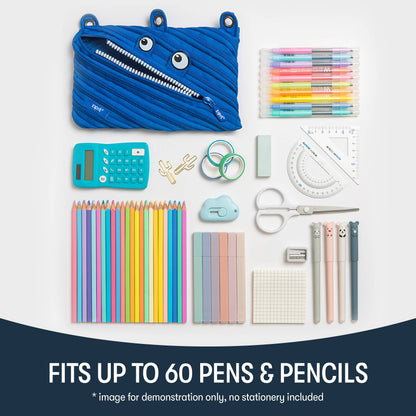 Monster 3 Ring Binder Pencil Pouch, Blue - Little Pickles Toy Store