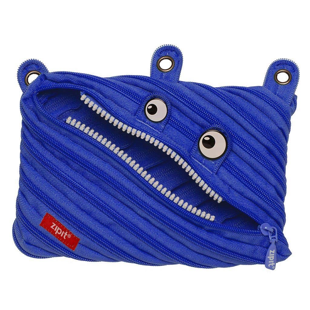 Monster 3 Ring Binder Pencil Pouch, Blue