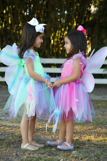 Butterfly Dress & Wings with Wand, Green/Multi - Little Pickles Toy Store