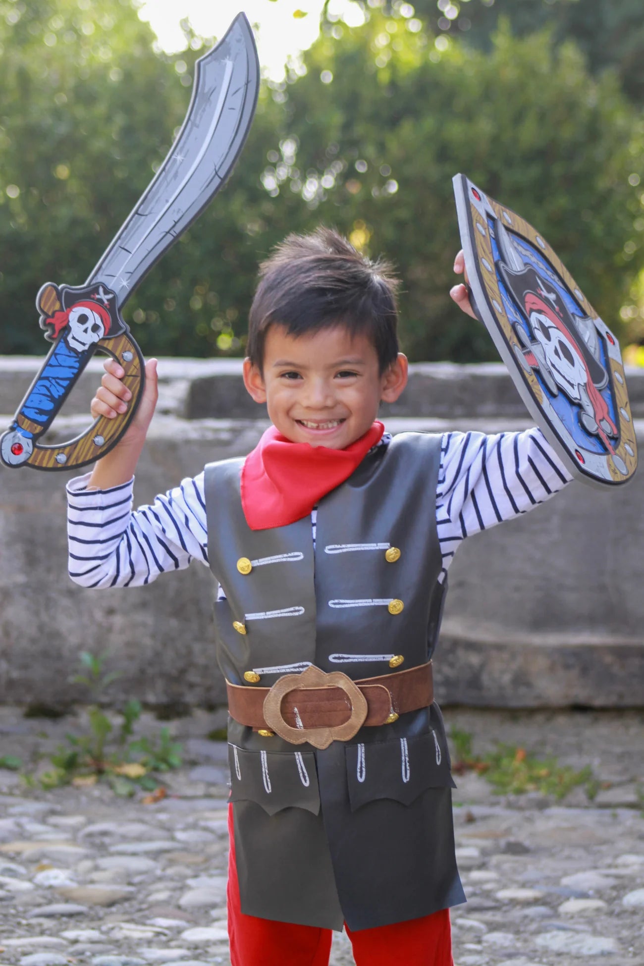 Skully Pirate Vest, Belt & Scarf