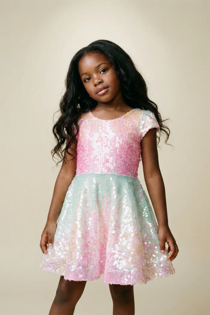 Sorbet Swirl Skater Dress, Size 7-8