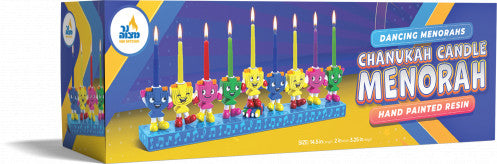 Ceramic Menorah, Dancing Dreidels