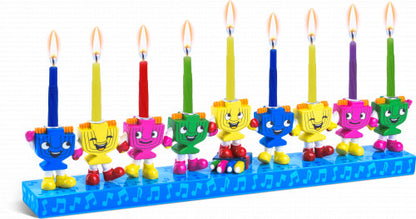 Ceramic Menorah, Dancing Dreidels - Little Pickles Toy Store