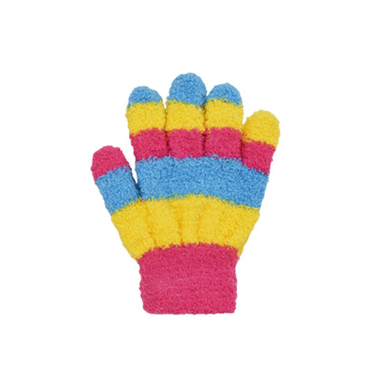 Toddler Striped Cozy Yarn Gloves
