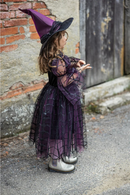 Amethyst the Spider Witch Dress & Hat, Size 5-6