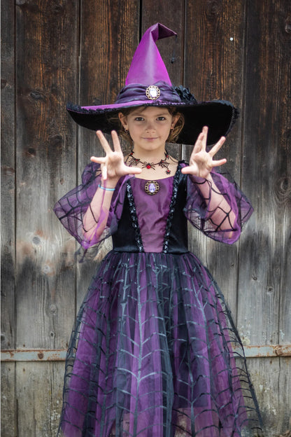 Amethyst the Spider Witch Dress & Hat, Size 5-6