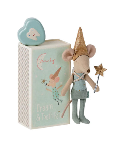 Maileg Tooth Fairy Mouse in Matchbox, Blue