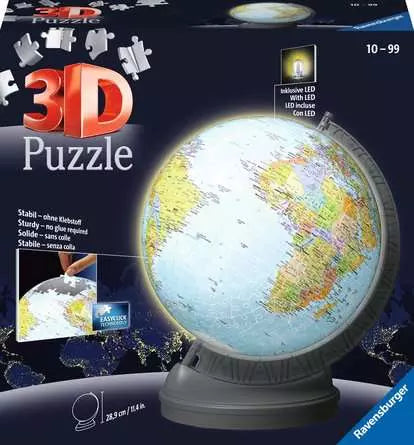 Globe with Light 540-Piece 3D Puzzle - Little Pickles Toy Store