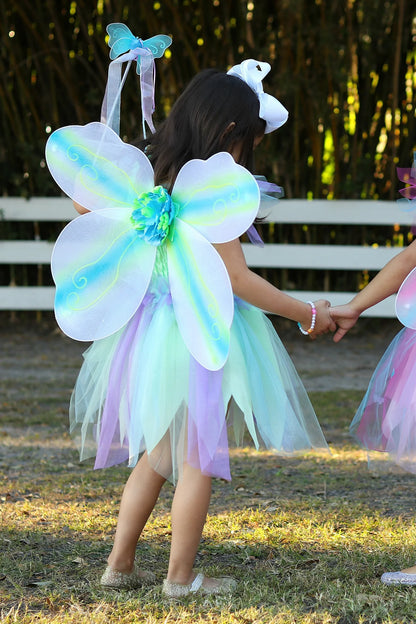 Butterfly Dress & Wings with Wand, Green/Multi - Little Pickles Toy Store
