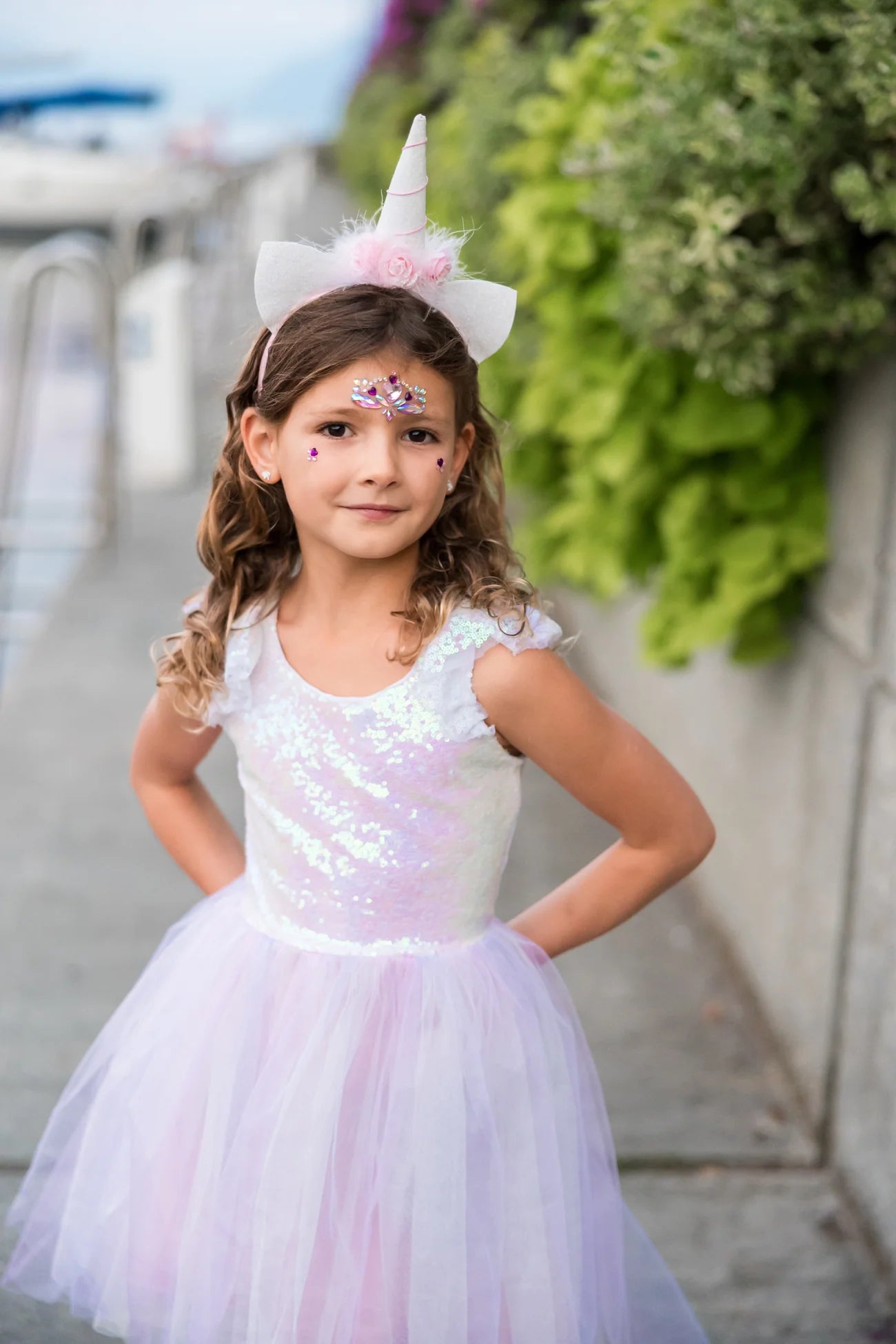 Dreamy Unicorn Dress & Headband, Iridescent/Pink